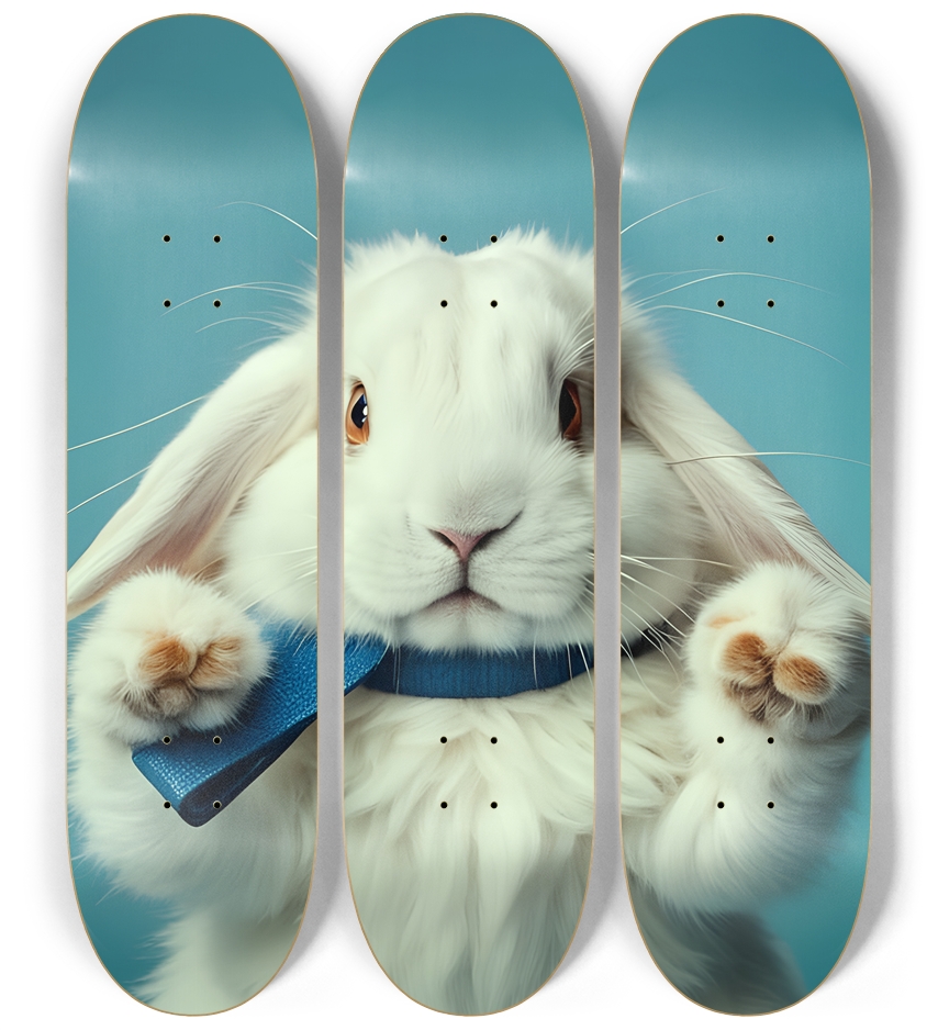 Soft White Bunny 0001 8K 3 Deck Wall Series
