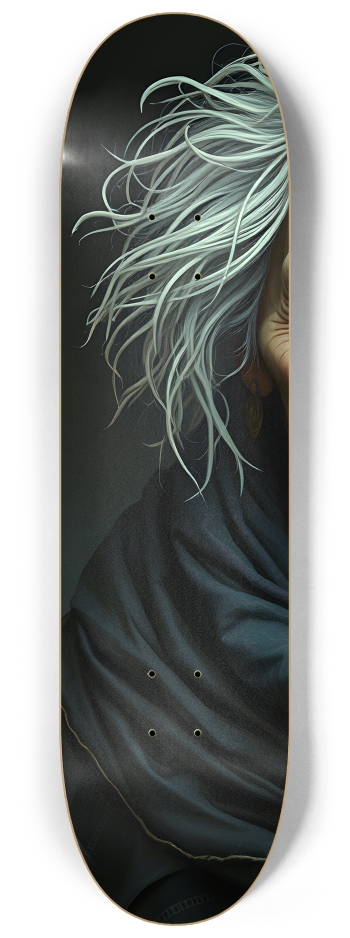 Elderly Newage Woman with Glowing Crystal 0001 8K #1 8-1/4 Skateboard Deck