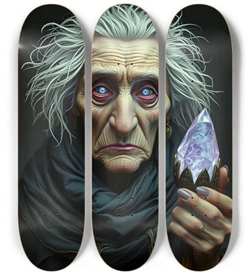 Elderly Newage Woman with Glowing Crystal 0001 8K