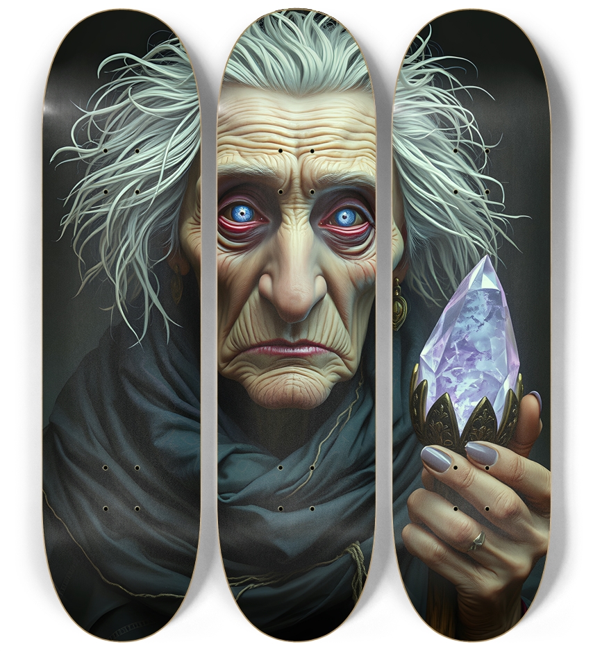 Elderly Newage Woman with Glowing Crystal 0001 8K