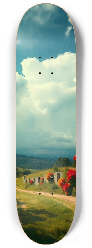 Rose Lined Country Road 0001 8K #2 8-1/4 Skateboard Deck