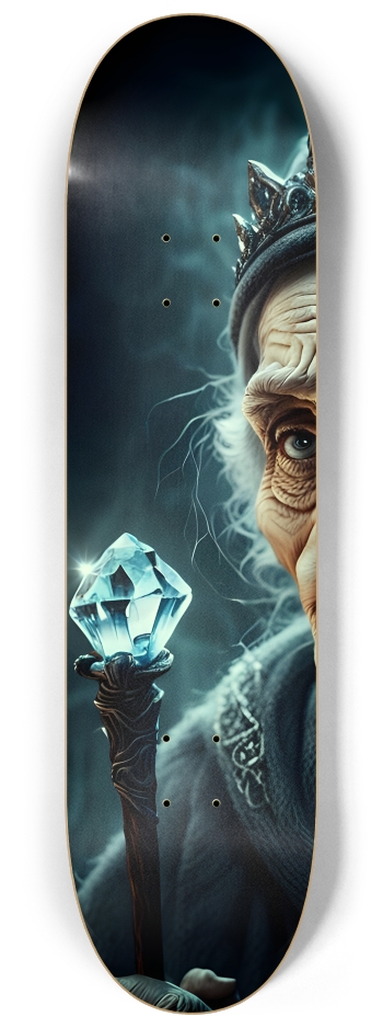 Elderly Newage Woman with Glowing Crystal 0002 8K #1 8-1/4 Skateboard Deck