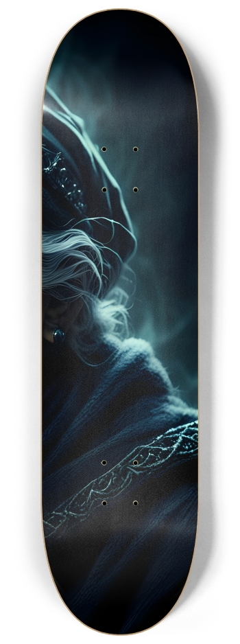 Elderly Newage Woman with Glowing Crystal 0002 8K #3 8-1/4 Skateboard Deck