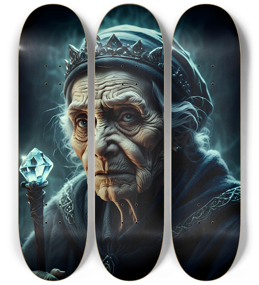 Elderly Newage Woman with Glowing Crystal 0002 8K