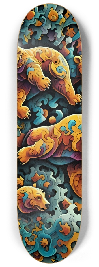 Fractal Bear Dreams 0001 8K #1 8-1/4 Skateboard Deck