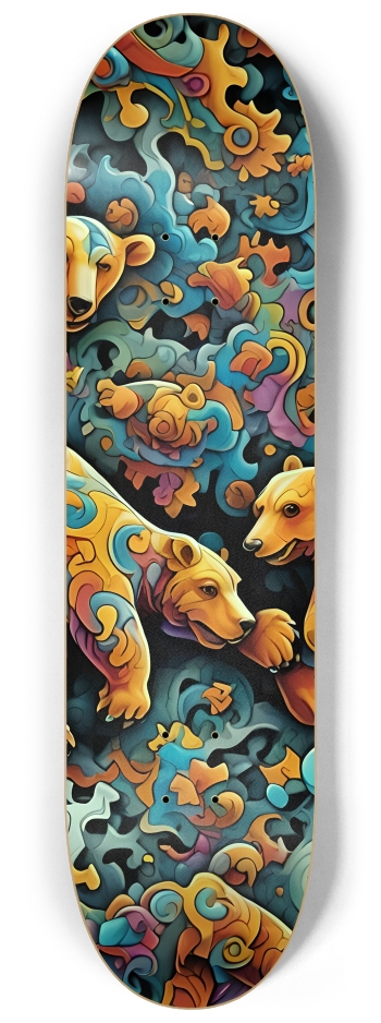 Fractal Bear Dreams 0001 8K #2 8-1/4 Skateboard Deck