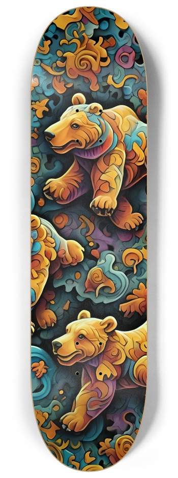 Fractal Bear Dreams 0001 8K #3 8-1/4 Skateboard Deck