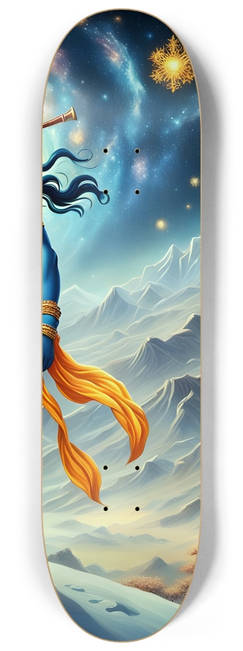 Krishna on Snowy Mountain 0002 8K #3 8-1/4 Skateboard Deck