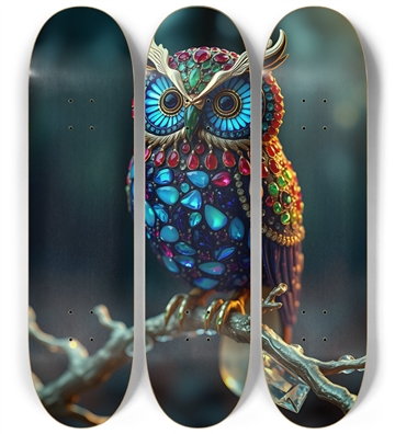 Psychedelic Bejeweled Owl 0003 8K