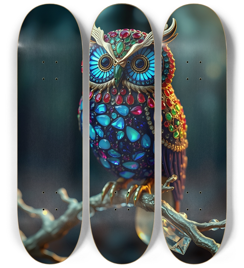 Psychedelic Bejeweled Owl 0003 8K