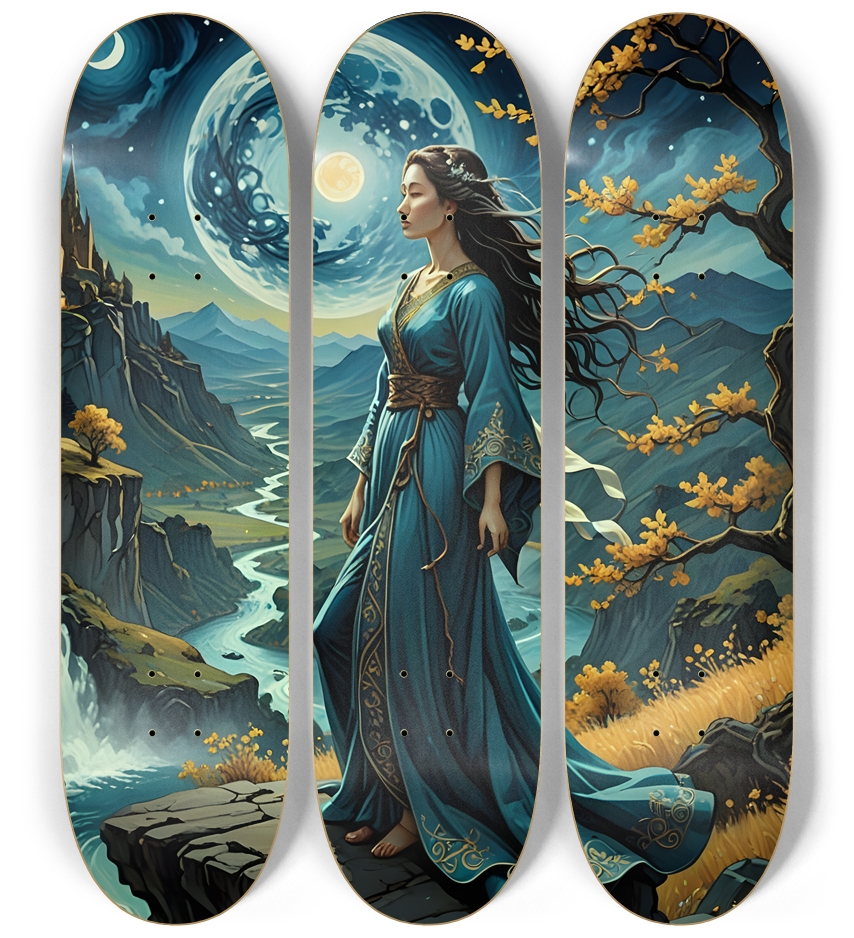 Moon Gazing 0005 8K 3 Deck Wall Series