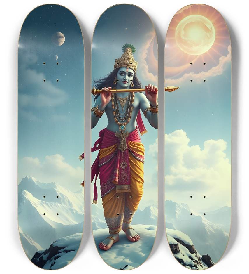 Krishna on Snowy Mountain 0004 8K 3 Deck Wall Series