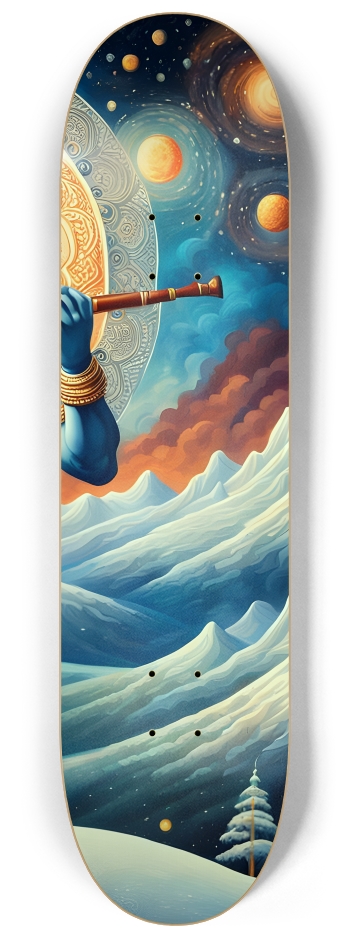 Krishna on Snowy Mountain 0001 8K #3 8-1/4 Skateboard Deck