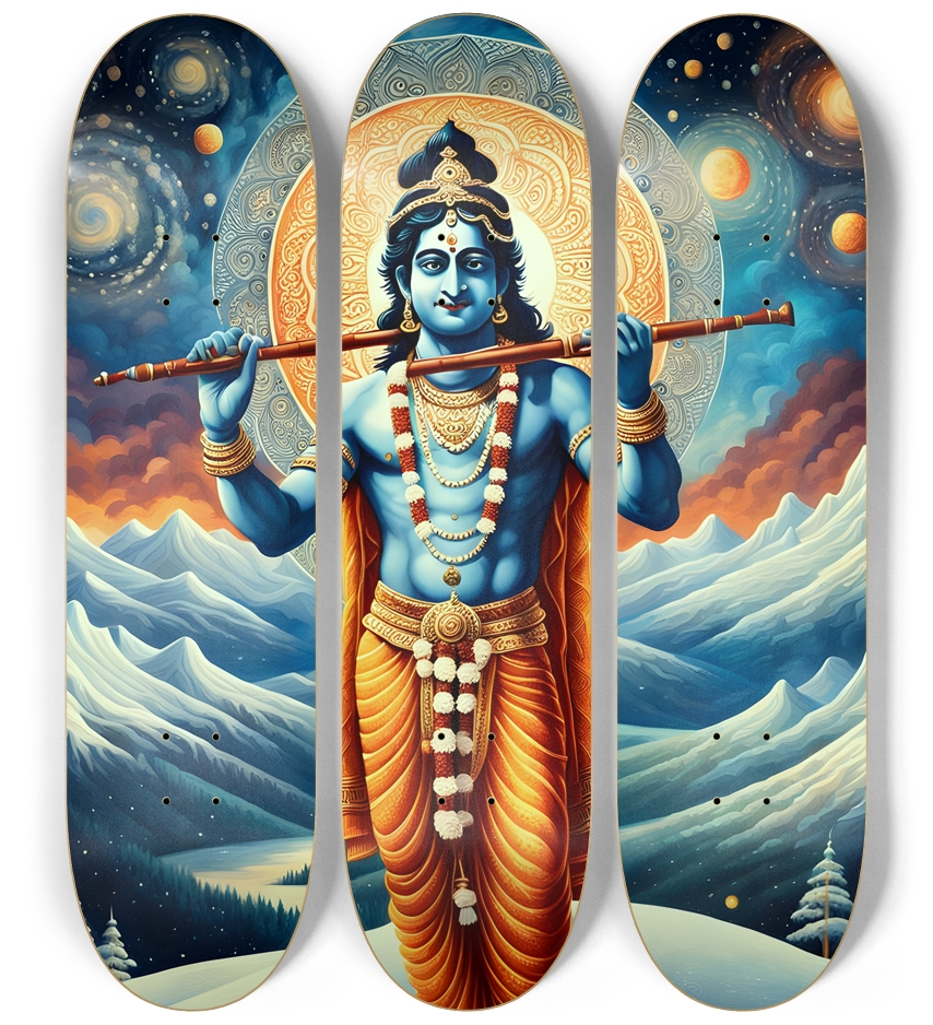 Krishna on Snowy Mountain 0001 8K 3 Deck Wall Series