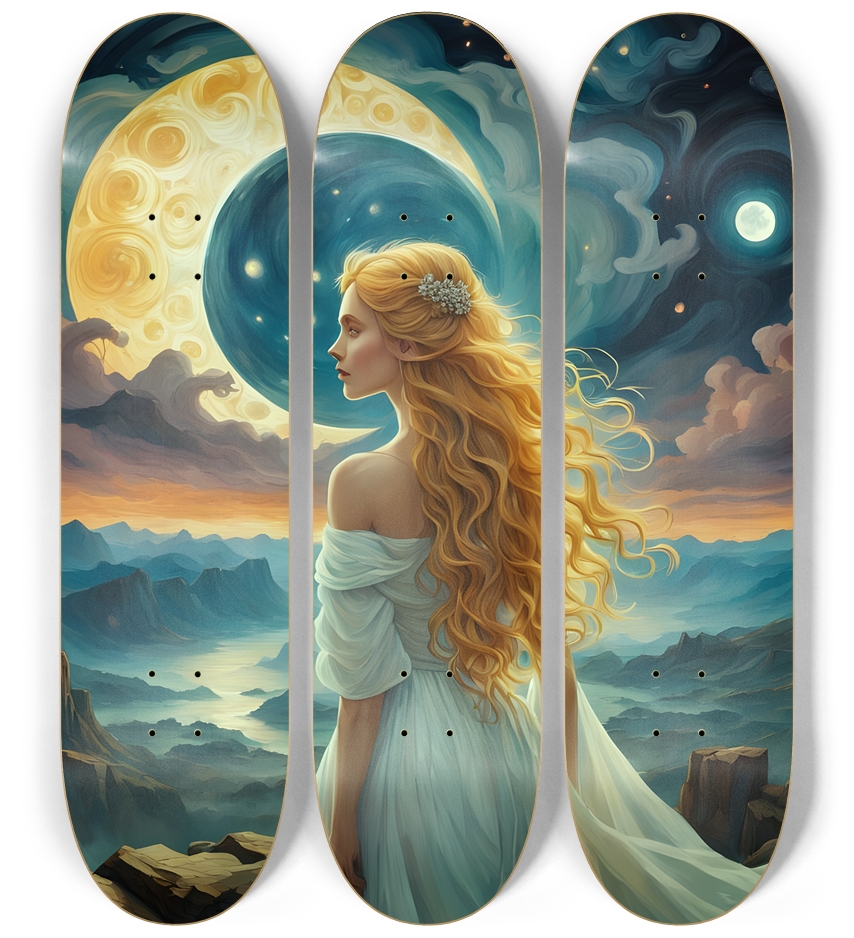 Moon Gazing 0002 8K 3 Deck Wall Series