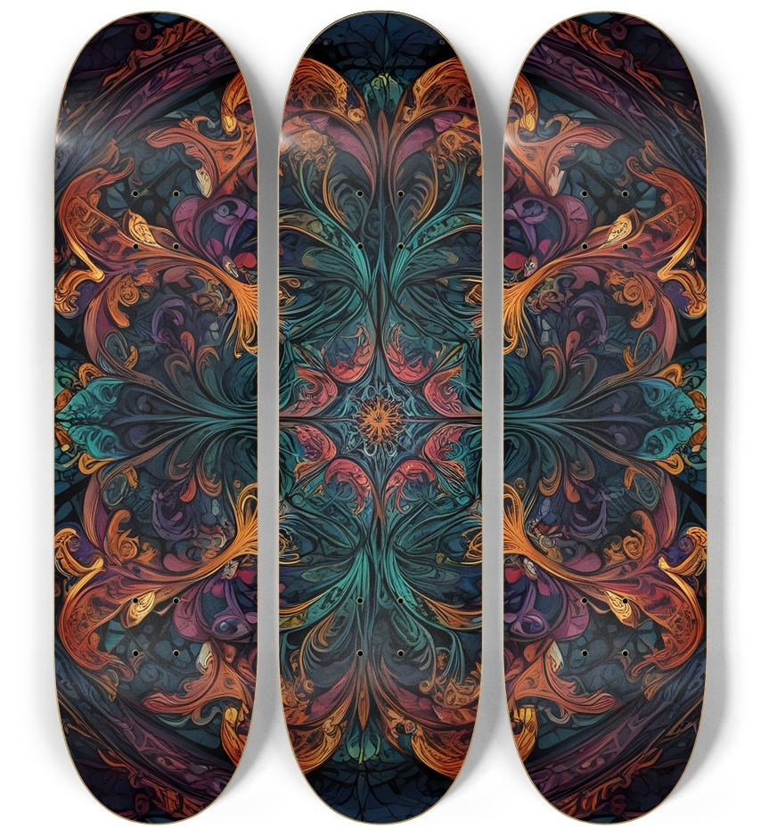 Fractal Pattern 0001 8K 3 Deck Wall Series