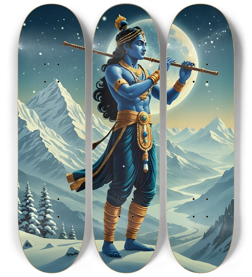 Krishna on Snowy Mountain 0003 8K 3 Deck Wall Series