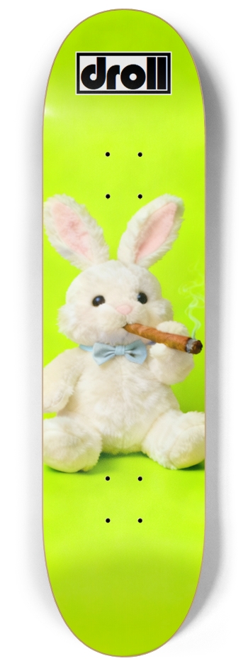 cigar bunny on neon yellow 8-1/4 Skateboard Deck