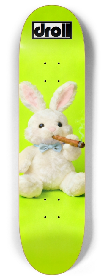 cigar bunny on neon yellow