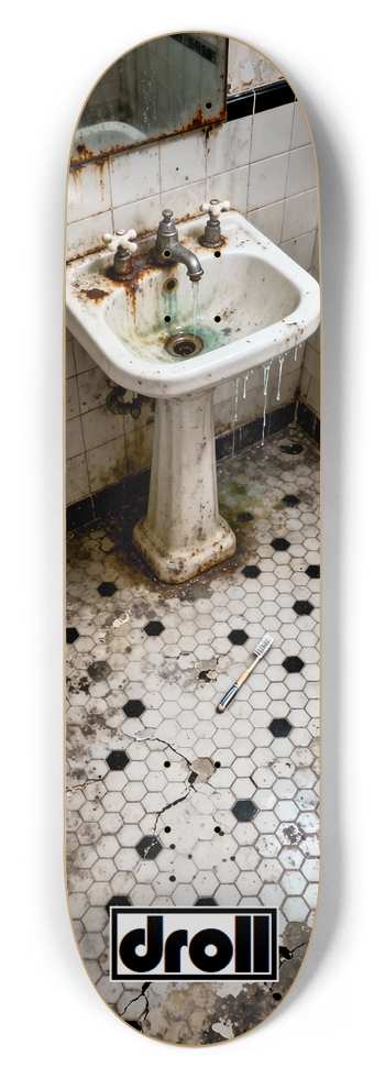 neglected bathroom 8-1/2 Skateboard Deck