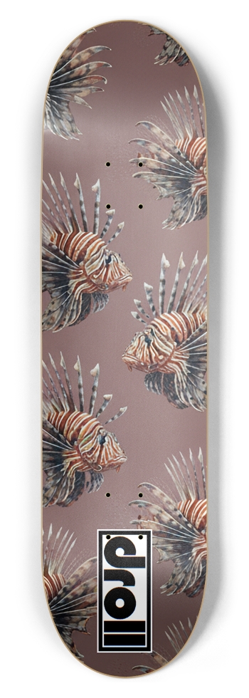 lionfish on puce 8-1/2 Skateboard Deck