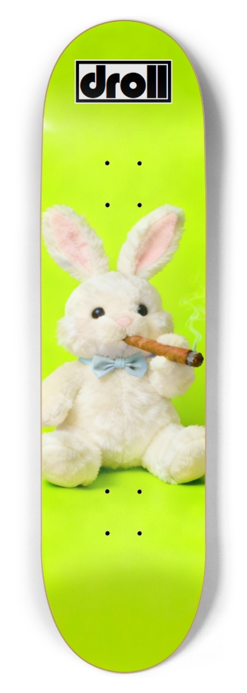 cigar bunny on neon yellow