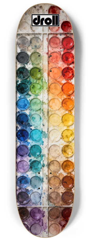 watercolor set 8-1/4 Skateboard Deck