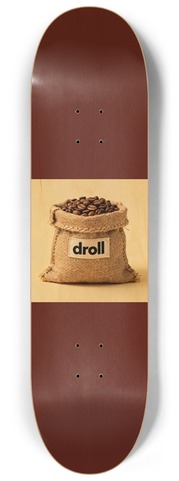 droll coffee brown woodgrain 8-1/4 Skateboard Deck