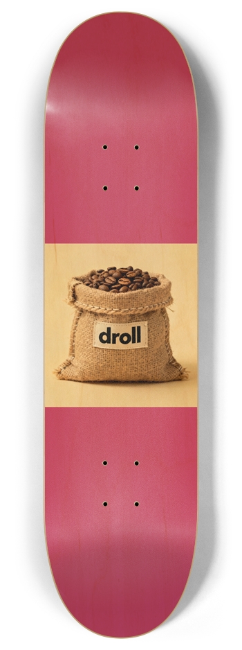 droll coffee hot pink woodgrain 8 Inch Skateboard Deck