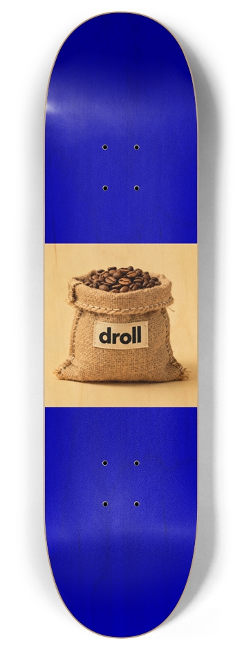 droll coffee royal blue woodgrain 8 Inch Skateboard Deck