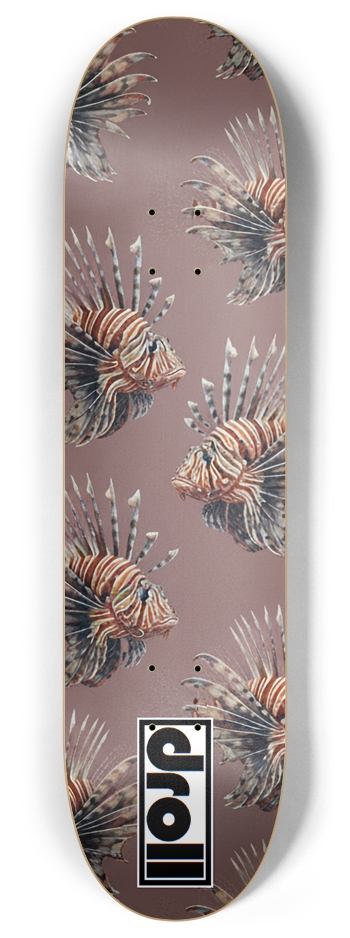 lionfish on puce 8 Inch Skateboard Deck