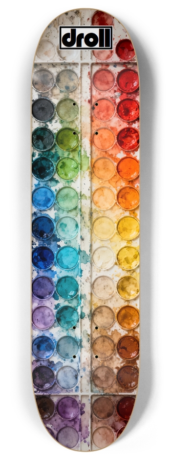watercolor set 8 Inch Skateboard Deck