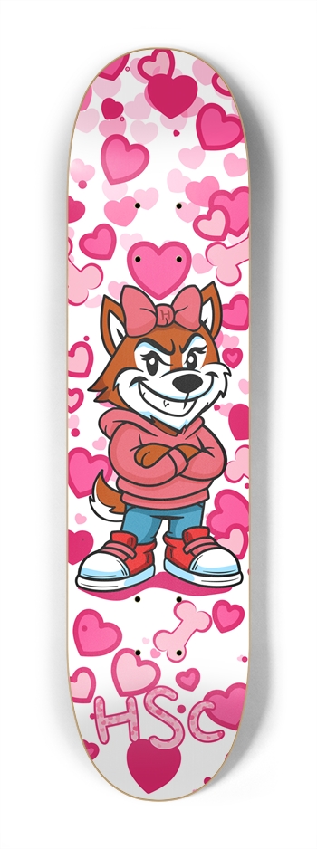 Kids Husky Mascot Girl Edition White 7-1/4 Mini/Kid Skateboard