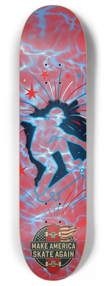 Patriotic Skater Splash 8.0 8 Inch Skateboard Deck