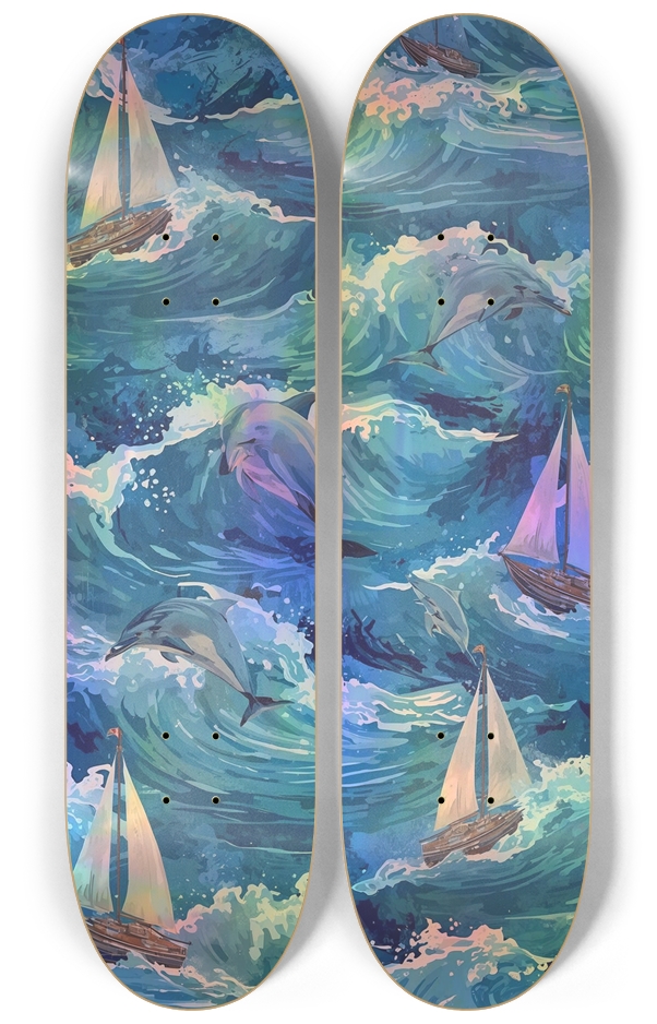 Sailing with Dolphins Skateboard Series 2 Deck Wall Series
