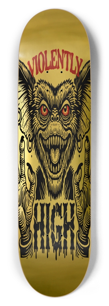 DON'T FEED AFTER MIDNIGHT - LIMITED GOLD FOIL RUN 8-1/2 Skateboard Deck