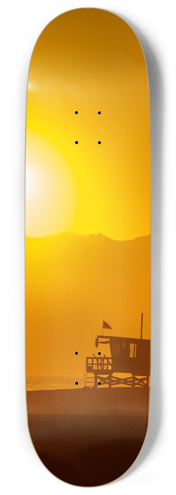 Orange Sunset Lifeguard Stand 9 Inch Skateboard