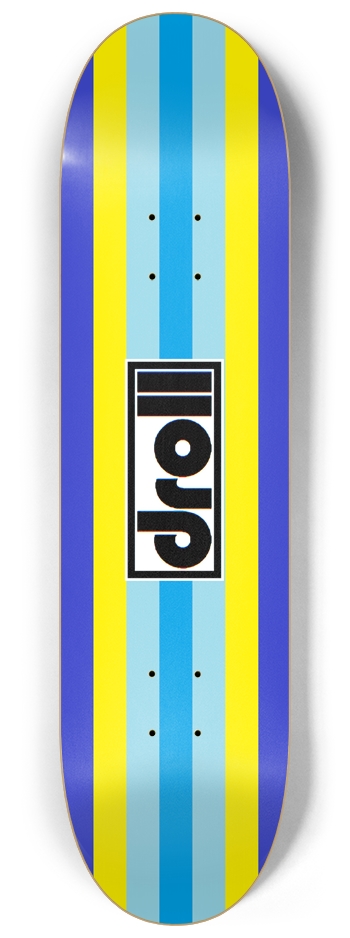 classic stripes lantern blue, powder blue, yellow, royal blue 8-1/4 Skateboard Deck