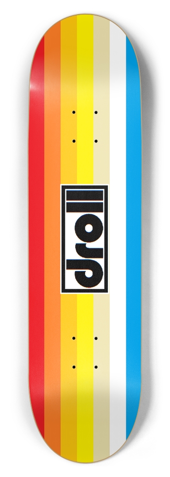 classic stripes red, orange, sunburst yellow, yellow, daffodil, white, lantern blue 8-1/2 Skateboard Deck