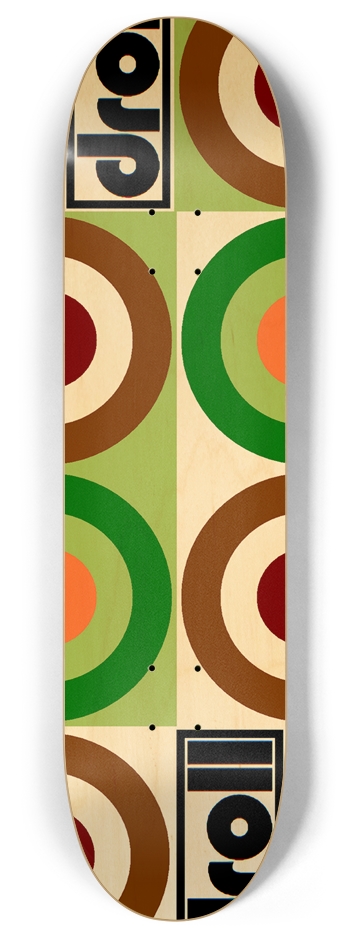 concentric circle study III 8 Inch Skateboard Deck