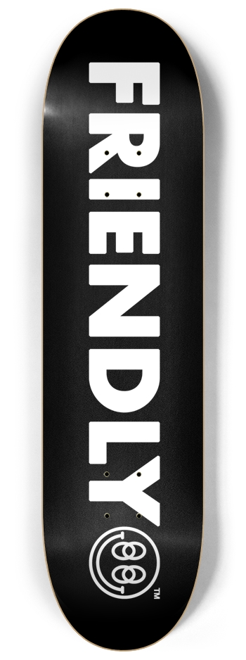 FRIENDLY™ Brand Deck (Black) 8-1/4 Skateboard Deck
