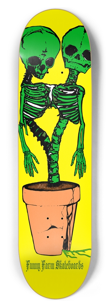 Conjoined Twins Yellow 8.5" 8-1/2 Skateboard Deck