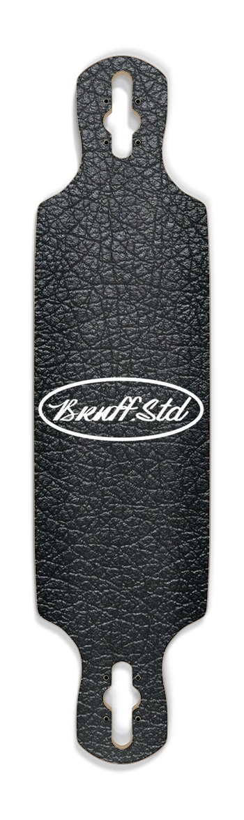 Black leather Drop Through Longboard