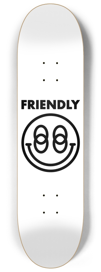 FRIENDLY™ Logo Board (White) 8-1/4 Skateboard Deck