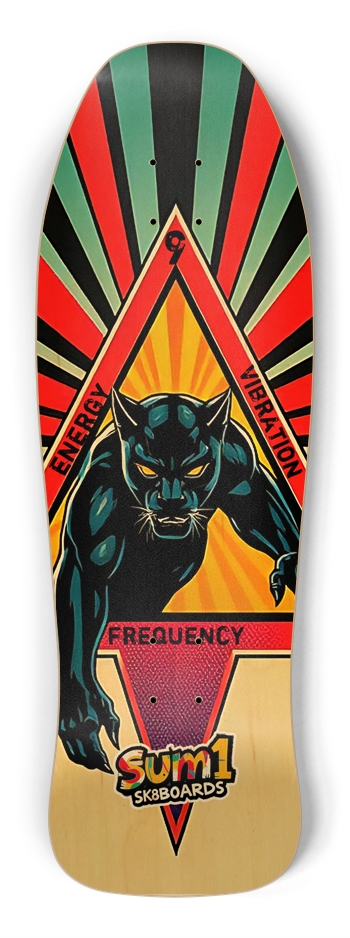 sum1sk8boards tri panther old school skateboard