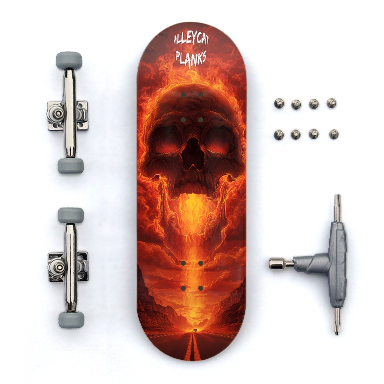 Flaming Skull Custom Fingerboard