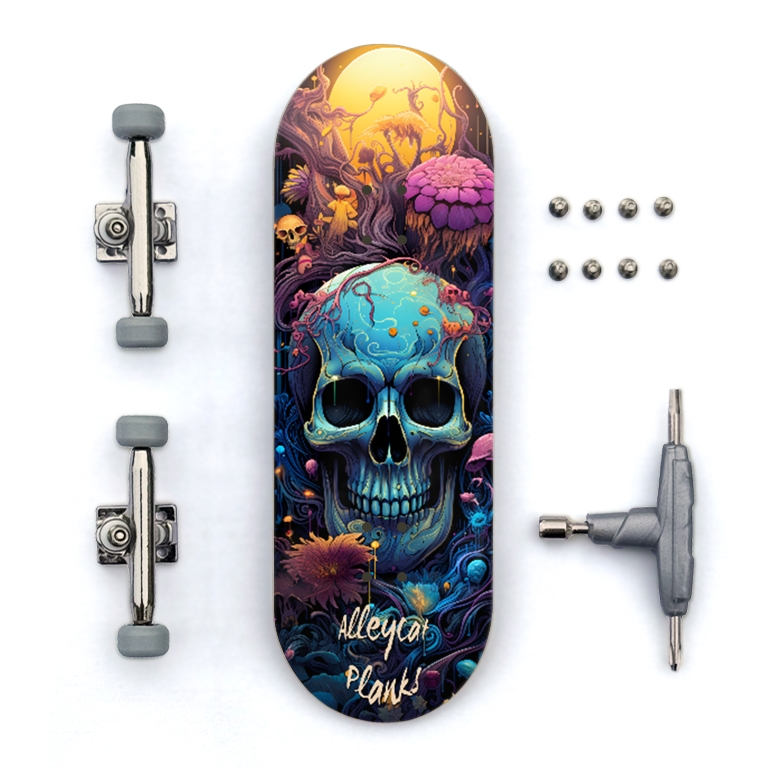 Neon Victorian Skull Custom Fingerboard