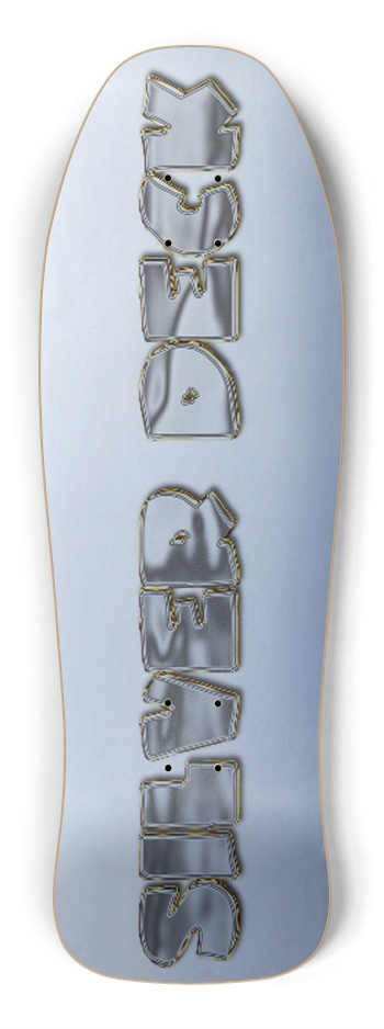 sum1sk8boards silver foil old school shape skateboard 