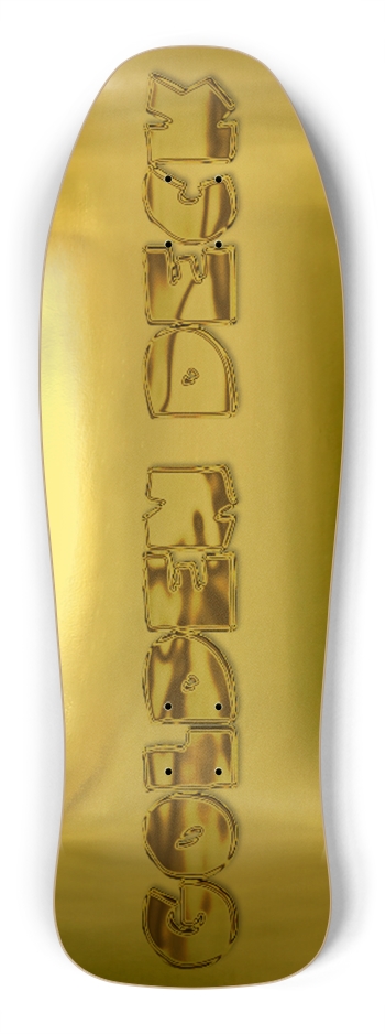 sum1sk8boards gold foil old school shape skateboard Shredder Shape