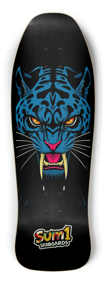 sum1sk8boards glow in the dark panther old school shredder shape skateboard